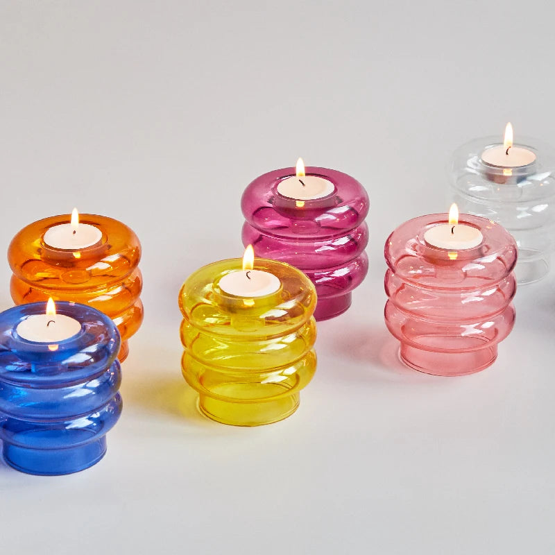 CANDLE WAVY GLASS