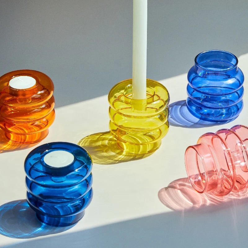 CANDLE WAVY GLASS