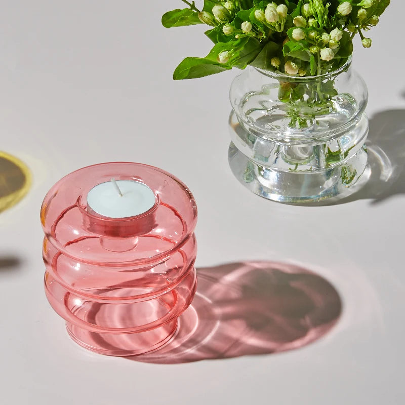 CANDLE WAVY GLASS
