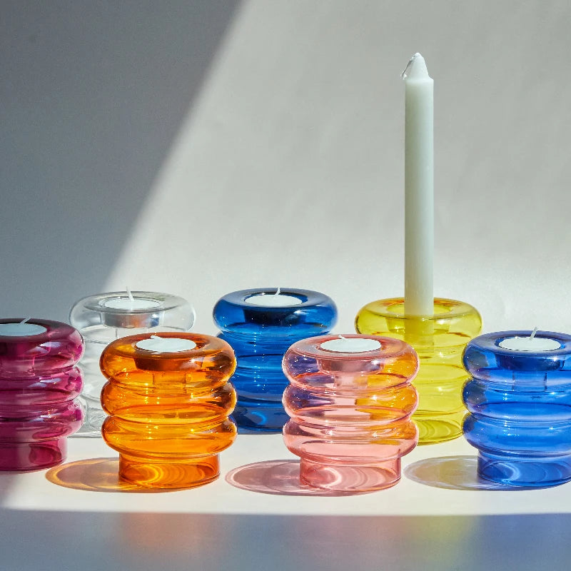 CANDLE WAVY GLASS