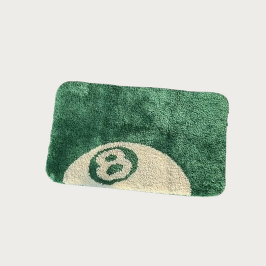 GREEN 8 BALL RUG